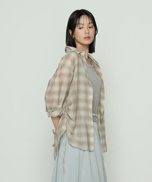 COMME CA PLATINUM / コムサ・プラチナ シャツ・ブラウス | シアーボイルチェック ドロストシアーシャツ | 詳細15