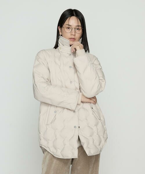 COMME CA PLATINUM/コムサ・プラチナ ステンカラー ダウン コート 15:ベージュ 9号