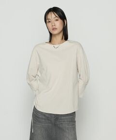 COMME CA PLATINUM / コムサ・プラチナ カットソー | 80／-ポンチ ブラウス見えプルオーバー