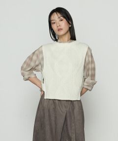 COMME CA PLATINUM / コムサ・プラチナ ベスト | マシュマロブークレー ニットベスト