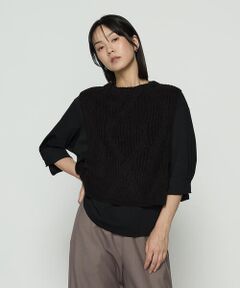 【美品】★KRIS VAN ASSCHE★レイヤードベスト★48 黒系グレー 毛 美品】☆KRIS VAN ASSCHE☆レイヤードベスト☆48 黒系グレー 毛