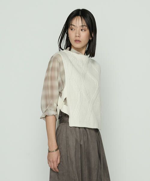 COMME CA PLATINUM / コムサ・プラチナ ベスト | マシュマロブークレー ニットベスト | 詳細2