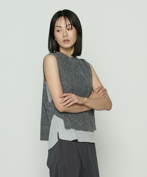 COMME CA PLATINUM / コムサ・プラチナ ベスト | マシュマロブークレー ニットベスト | 詳細5