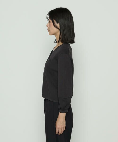 COMME CA PLATINUM / コムサ・プラチナ ノーカラージャケット | ブライトストレッチヤーン ミラノリブショートジャケット | 詳細6