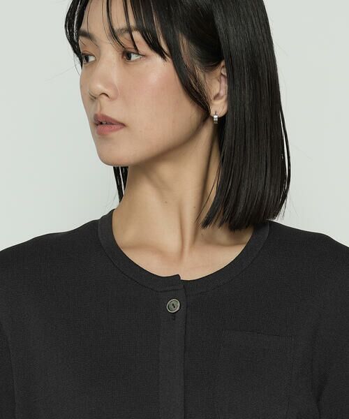 COMME CA PLATINUM / コムサ・プラチナ ノーカラージャケット | ブライトストレッチヤーン ミラノリブショートジャケット | 詳細8