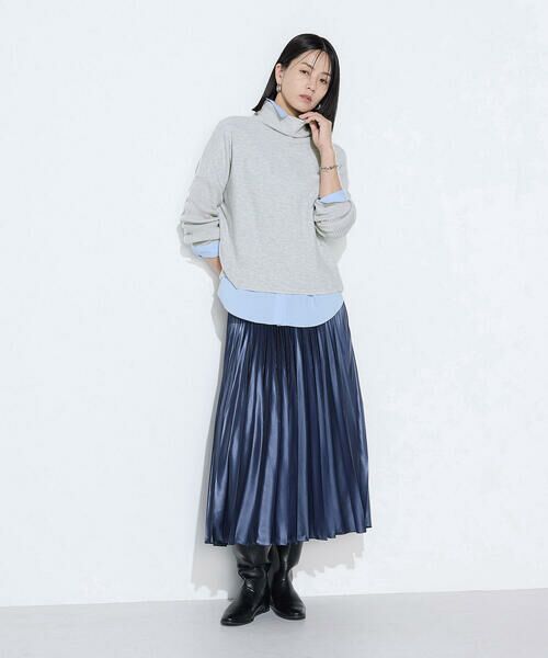 COMME CA PLATINUM / コムサ・プラチナ カットソー | ウールブークレー  ボトルネックプルオーバー | 詳細5