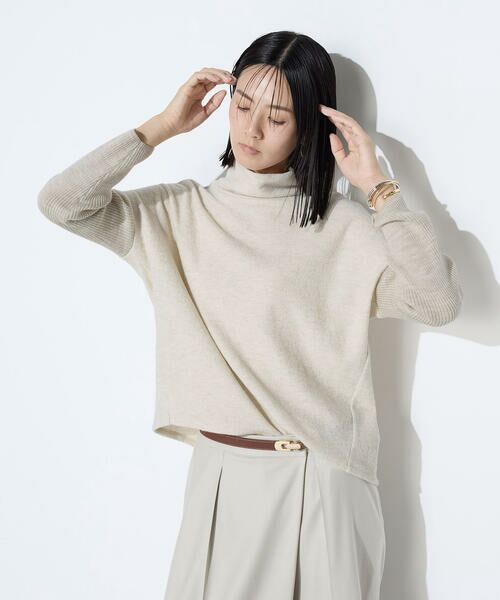 COMME CA PLATINUM / コムサ・プラチナ カットソー | ウールブークレー  ボトルネックプルオーバー | 詳細18
