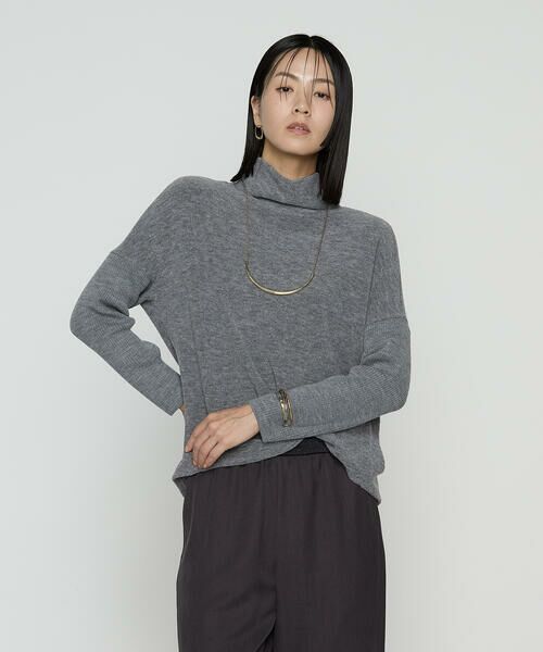 COMME CA PLATINUM / コムサ・プラチナ カットソー | ウールブークレー  ボトルネックプルオーバー | 詳細24