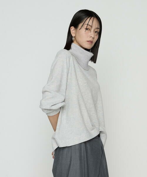 COMME CA PLATINUM / コムサ・プラチナ カットソー | ウールブークレー スヌード付きプルオーバー | 詳細5
