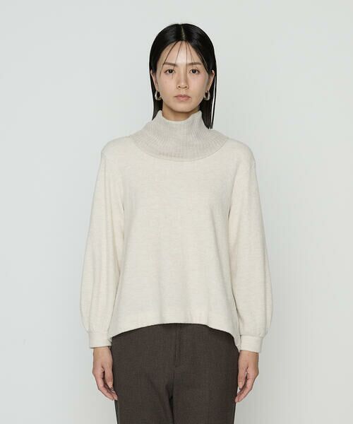 COMME CA PLATINUM / コムサ・プラチナ カットソー | ウールブークレー スヌード付きプルオーバー | 詳細9