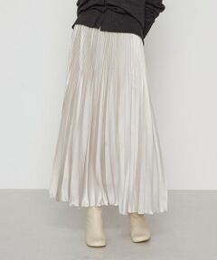 COMME CA PLATINUM / コムサ・プラチナ ロング・マキシ丈スカート | サテンチンツ コンビネーションプリーツスカート