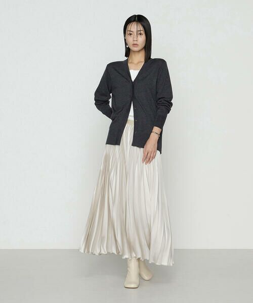 COMME CA PLATINUM / コムサ・プラチナ ロング・マキシ丈スカート | サテンチンツ コンビネーションプリーツスカート | 詳細2