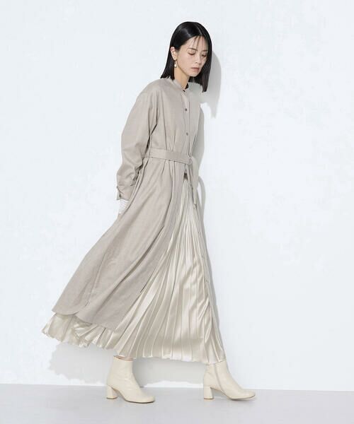 COMME CA PLATINUM / コムサ・プラチナ ロング・マキシ丈スカート | サテンチンツ コンビネーションプリーツスカート | 詳細8