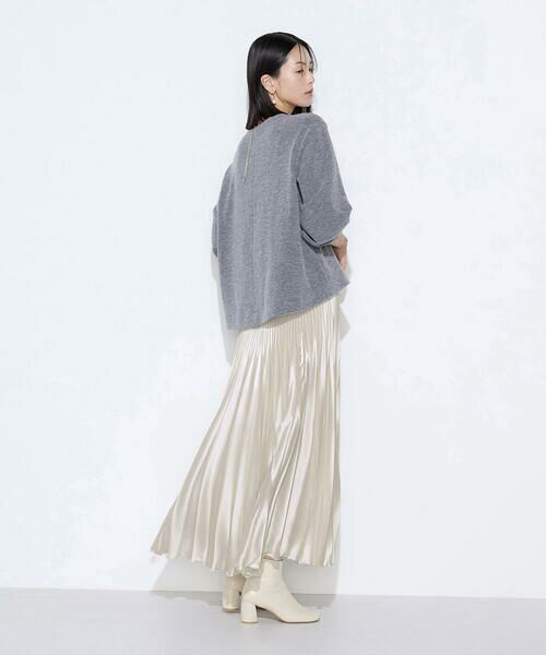COMME CA PLATINUM / コムサ・プラチナ ロング・マキシ丈スカート | サテンチンツ コンビネーションプリーツスカート | 詳細11