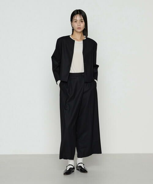 COMME CA PLATINUM / コムサ・プラチナ セットアップ | 【セットアップ対応】ストレッチフラノノーカラージャケット | 詳細1