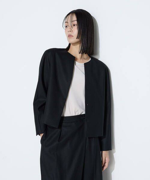 COMME CA PLATINUM / コムサ・プラチナ セットアップ | 【セットアップ対応】ストレッチフラノノーカラージャケット | 詳細8