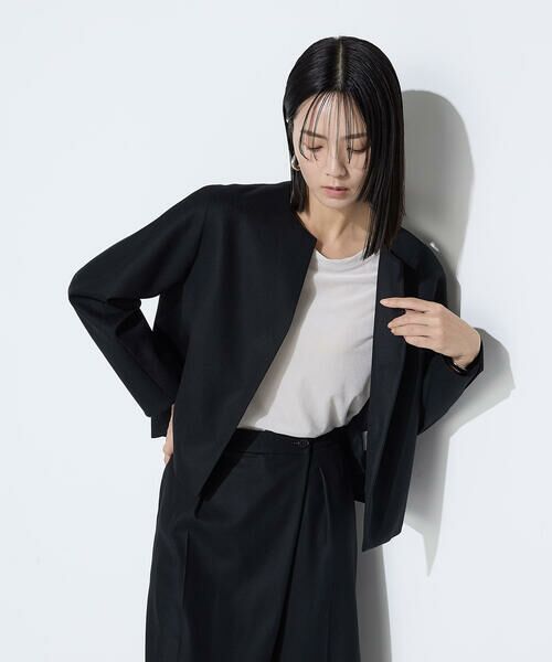 COMME CA PLATINUM / コムサ・プラチナ セットアップ | 【セットアップ対応】ストレッチフラノノーカラージャケット | 詳細9