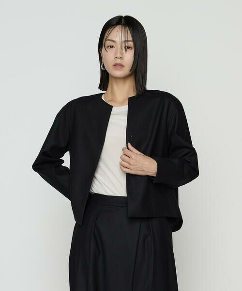 COMME CA PLATINUM / コムサ・プラチナ セットアップ | 【セットアップ対応】ストレッチフラノノーカラージャケット | 詳細4