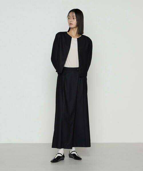 COMME CA PLATINUM / コムサ・プラチナ セットアップ | 【セットアップ対応】ストレッチフラノ アシンメトリータックワイドパンツ | 詳細1