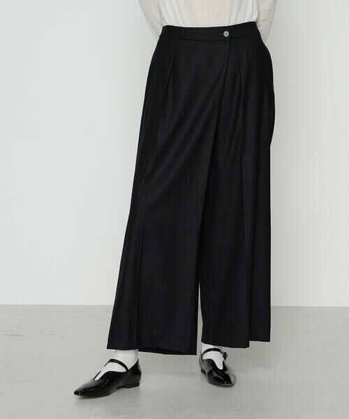 COMME CA PLATINUM / コムサ・プラチナ セットアップ | 【セットアップ対応】ストレッチフラノ アシンメトリータックワイドパンツ | 詳細2