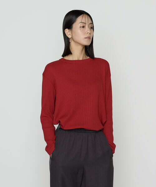 COMME CA PLATINUM / コムサ・プラチナ ニット・セーター | シルクコットン ベーシックニットプルオーバー(10:レッド)