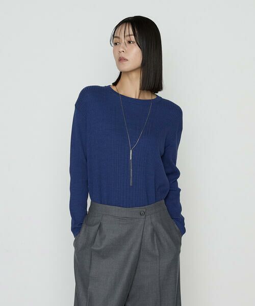 COMME CA PLATINUM / コムサ・プラチナ ニット・セーター | シルクコットン ベーシックニットプルオーバー(22:ブルー)