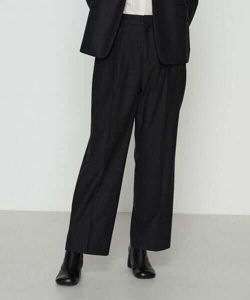 COMME CA PLATINUM / コムサ・プラチナ セットアップ | 【セットアップ対応】トリアセウールフラノ ワイドパンツ(04:トップチャコール)