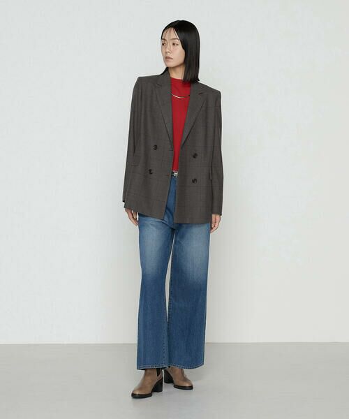 COMME CA PLATINUM / コムサ・プラチナ テーラードジャケット | トリアセウールフラノウィンドペン ダブルジャケット | 詳細1