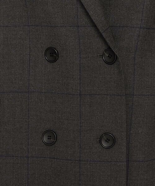 COMME CA PLATINUM / コムサ・プラチナ テーラードジャケット | トリアセウールフラノウィンドペン ダブルジャケット | 詳細12
