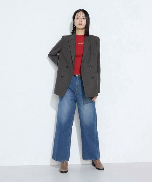 COMME CA PLATINUM / コムサ・プラチナ テーラードジャケット | トリアセウールフラノウィンドペン ダブルジャケット | 詳細15