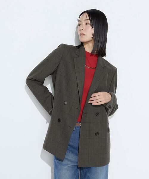 COMME CA PLATINUM / コムサ・プラチナ テーラードジャケット | トリアセウールフラノウィンドペン ダブルジャケット | 詳細18
