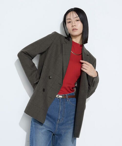 COMME CA PLATINUM / コムサ・プラチナ テーラードジャケット | トリアセウールフラノウィンドペン ダブルジャケット | 詳細19