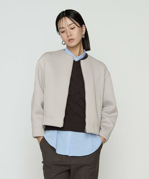 COMME CA PLATINUM / コムサ・プラチナ ブルゾン | ダブルエアーダンボール ノーカラーブルゾン | 詳細2