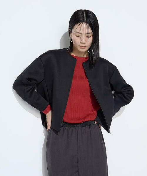 COMME CA PLATINUM / コムサ・プラチナ ブルゾン | ダブルエアーダンボール ノーカラーブルゾン | 詳細19