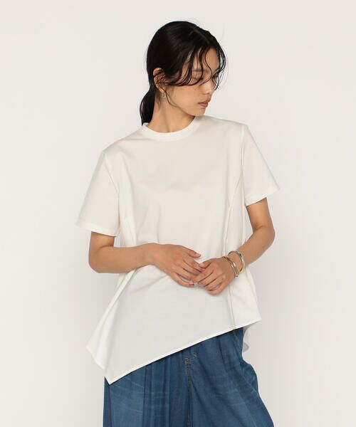 COMME CA PLATINUM / コムサ・プラチナ カットソー | バーズアイ アシンメトリーデザインTシャツ | 詳細4