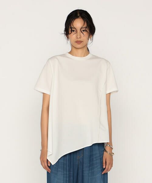 COMME CA PLATINUM / コムサ・プラチナ カットソー | バーズアイ アシンメトリーデザインTシャツ | 詳細7