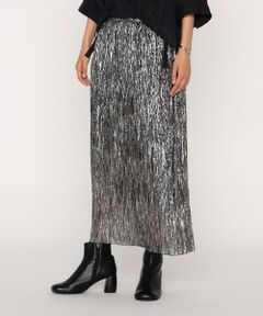 COMME CA PLATINUM / コムサ・プラチナ ロング・マキシ丈スカート | シルク×ポリエステル ラメシフォンスカート