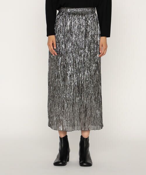 COMME CA PLATINUM / コムサ・プラチナ ロング・マキシ丈スカート | シルク×ポリエステル ラメシフォンスカート | 詳細5