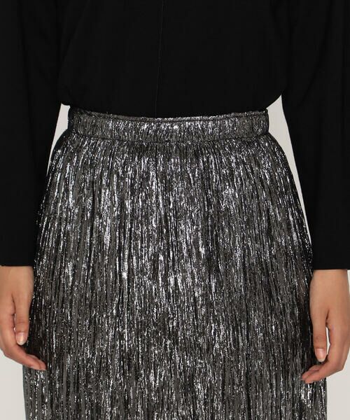 COMME CA PLATINUM / コムサ・プラチナ ロング・マキシ丈スカート | シルク×ポリエステル ラメシフォンスカート | 詳細8