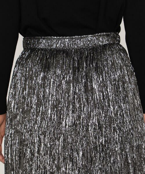 COMME CA PLATINUM / コムサ・プラチナ ロング・マキシ丈スカート | シルク×ポリエステル ラメシフォンスカート | 詳細9