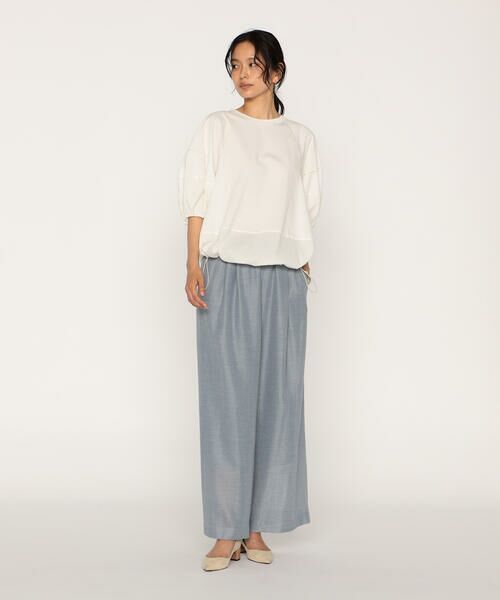 COMME CA PLATINUM / コムサ・プラチナ その他パンツ | リネンライクからみ織り ワイドパンツ | 詳細3