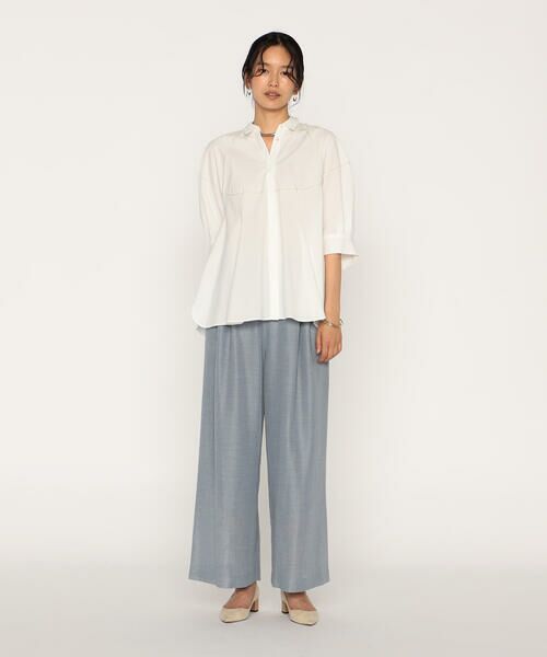 COMME CA PLATINUM / コムサ・プラチナ その他パンツ | リネンライクからみ織り ワイドパンツ | 詳細4