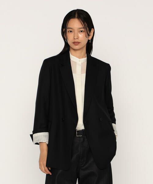 COMME CA PLATINUM / コムサ・プラチナ テーラードジャケット | ウールギャバジン ダブルブレストジャケット | 詳細11