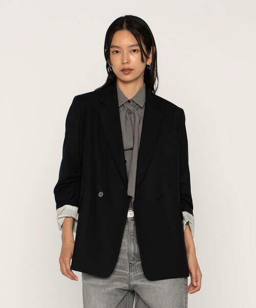COMME CA PLATINUM / コムサ・プラチナ テーラードジャケット | ウールギャバジン ダブルブレストジャケット | 詳細13
