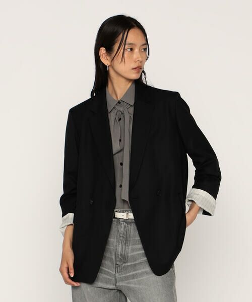 COMME CA PLATINUM / コムサ・プラチナ テーラードジャケット | ウールギャバジン ダブルブレストジャケット | 詳細14