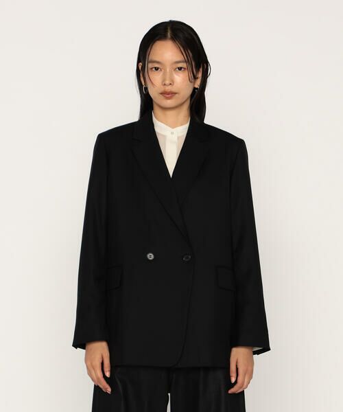 COMME CA PLATINUM / コムサ・プラチナ テーラードジャケット | ウールギャバジン ダブルブレストジャケット | 詳細15