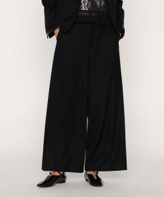 COMME CA PLATINUM / コムサ・プラチナ その他パンツ | ウールギャバジン サイドタックワイドパンツ