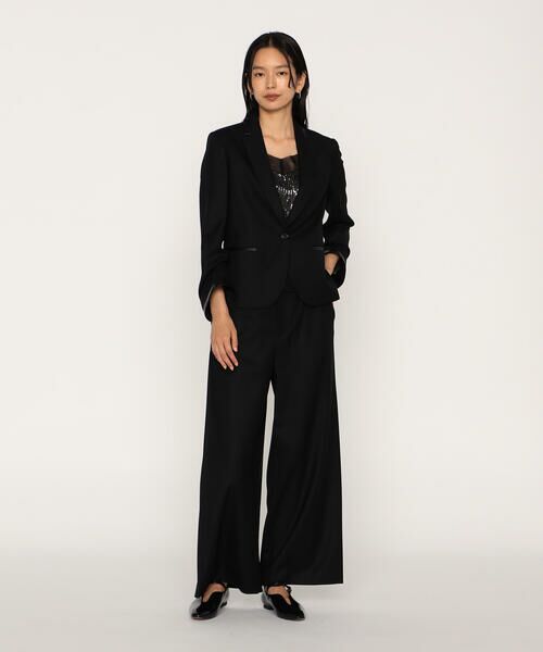 COMME CA PLATINUM / コムサ・プラチナ その他パンツ | ウールギャバジン サイドタックワイドパンツ | 詳細1