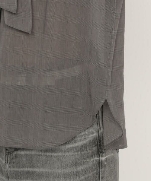 COMME CA PLATINUM / コムサ・プラチナ シャツ・ブラウス | シアーグレンチェックボイル ボウタイシャツ | 詳細13