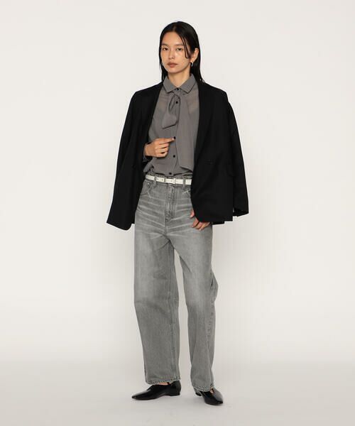 COMME CA PLATINUM / コムサ・プラチナ シャツ・ブラウス | シアーグレンチェックボイル ボウタイシャツ | 詳細2